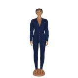 Streetwear Denim Jumpsuits for Women Spring Y2K Clothing Full Sleeve Bodycon Jean Rompers Playsuits One Pieces Overalls Outfits