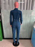 Streetwear Jean Jumpsuits Women Autumn Y2K Clothing Turn Down Collar Boadycon Denim Rompers Playsuits One Piece Overalls Outfits