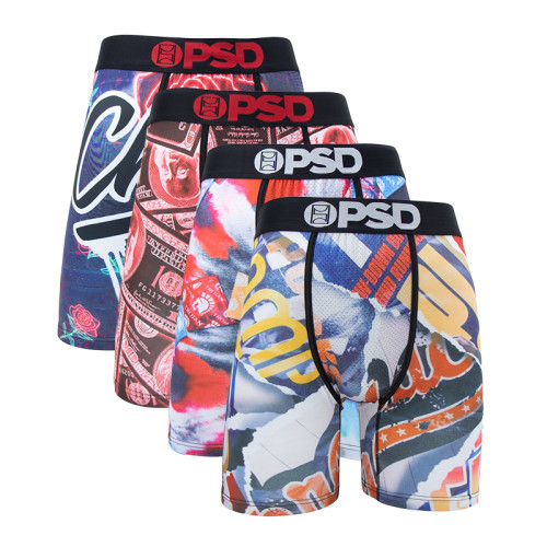 4Pcs Fashion Print Men Underwear Boxer Cueca Male Panty Lingerie Men Underpants Panty Boxershorts Sexy S-XXL Popular