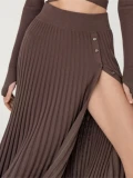 Knitted Sweater Skirts Set Women Two Piece Sets Outfits Spring Autumn Clothes Long Sleeve Crop Top Sweater Pleated Skirt Suits