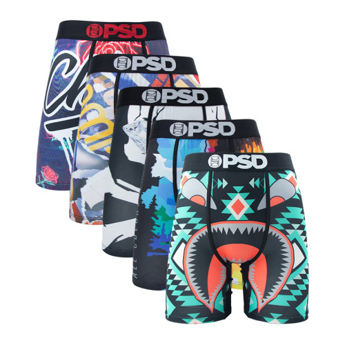 5Pcs Sexy Men Underwear Boxers Fashion Print Breathable Male Underpants Men's Panties Lingerie Comfor Man Boxer Briefs Trunks