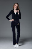 Juicy Lovers Brand Women Sporting Suits Black Blue Slim Velvet Womens Casual Tracksuits Hooded Collar Popular Sportswear suit