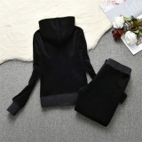 Juicy Lovers Brand 2024 Fashion Women Sporting Suits Hooded Slim Velvet Yoga Jogging Casual Tracksuits Women's Sportswear suit