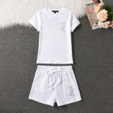 2024 New Juicy Lovers Brand Fashion Summer Slim Solid Cotton Casual Tracksuits Women Sportswear Suit Yoga Tennis Dress suits