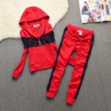 Juicy Lover Brand Coconut Spring Autumn Sporting Suit Women Tracksuits Casual Velvet Hooded Collar Yoga Jogging Sportswear Dress