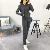 Juicy Lovers Brand Women Sporting Suits Set Velvet Pile Thicken Inside Pullover Tracksuits Hooded Collar Winter Sportswear suit