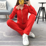Juicy Lovers Brand Women Sporting Suits Set Velvet Pile Thicken Inside Casual Tracksuits Hooded Collar Winter Sportswear suit