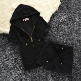 Juicy Coconut Brand Fashion Slim Pleated Skirt Women Velvet Bright Casual Tracksuits  Sportswear Suit Tennis Yoga