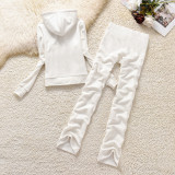 2024 Juicy Lovers Brand Casual Women's Suits Slim Autumn Outdoor Velvet Women Tracksuits Hooded Collar Jogging Sportswear suit