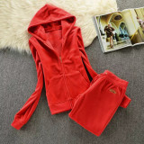 Velvet Tracksuit Women Ladies' Hoodies and Trouser Set with Sequins Women's Tracksuit