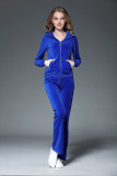 Juicy Lovers Brand Women Sporting Suits Black Blue Slim Velvet Casual Womens Tracksuits Hooded Collar Popular Sportswear suit