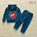 juicy Kids Velvet Tracksuit Children Suit Fall/Winter Girl Clothing Set Velour Sweatshirts and Pants Two Piece Children Suit