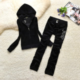 Juicy Lovers Brand Slim Women Spriting Suits Outdoor Diamonds Velvet Casual Tracksuits Hooded Collar Jogging Sportswear suit