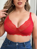 Women's Plus Size Underwear Half Cup Lifting And Gathering Push Up Lace Design Suitable For Voluptuous Women XL-XXXL MR2576