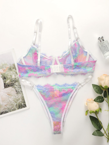 High Quality New Women's Underwear Beautiful Colored Bra Super Thin Lace Ladies underwear set Sexy Lingerie YS024