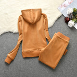 2024 Juicy Lovers Brand Casual Women's Suits Slim Autumn Outdoor Velvet Women Tracksuits Hooded Collar Jogging Sportswear suit