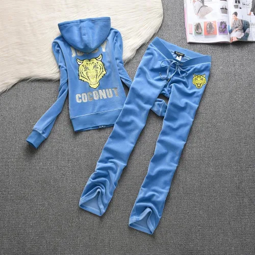 Juicy Lovers Brand tiger head Women Sporting Suits Outdoor Velvet Casual Womens Jogging Tracksuits Hooded Collar Sportswear suit