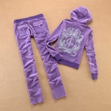 Juicy Cometure 2025 New Winter Women Hooded Velvet Suit American Streetwear Casual Hooded Sweatshirt 2pc Casual Women's Suit