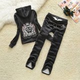 Juicy Lovers Brand Berber Fleece Velvet Women Sporting Suits Outdoor Jogging Tracksuits Hooded Collar Winter Sportswear suit