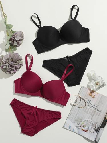 High Quality Sexy Women's Lace Push Up 2 Piece Lingerie Set To Dress A2127