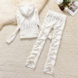 2024 Juicy Lovers Brand New Fashion Women Sporting Suits Velvet Diamonds Jogging Casual Tracksuits Hooded Collar Sportswear suit