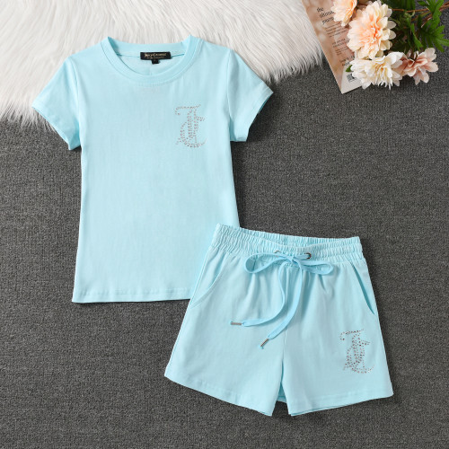 2024 New Juicy Lovers Brand Fashion Summer Slim Solid Cotton Casual Tracksuits Women Sportswear Suit Yoga Tennis Dress suits