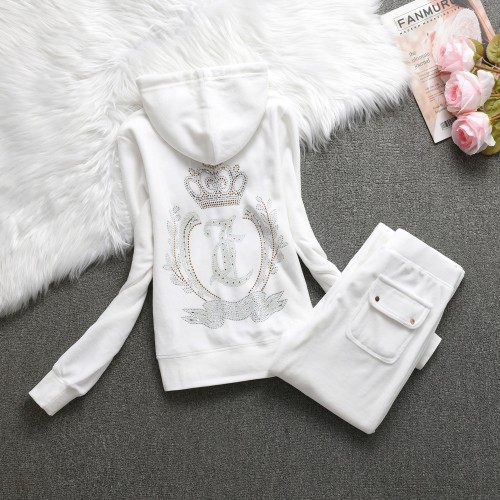 2024 Juicy Lovers Brand Casual Women's Suits Spring Autumn Outdoor Velvet Women Tracksuits Hooded Collar Jogging Sportswear suit