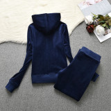 2024 Juicy Lovers Brand Casual Women's Suits Slim Autumn Outdoor Velvet Women Tracksuits Hooded Collar Jogging Sportswear suit
