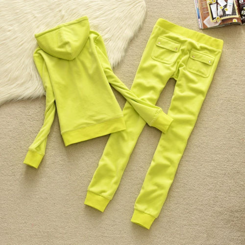 2025 Velvet Sportswear Solid Color Hooded Suit Juicy Cometure Winter Casual Women's Original Suit Women's Velvet Suit + Pants