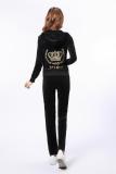 Juicy Grape Brand Autumn Women Sporting Suits Black Gray Pink Purple Velvet Women Tracksuit suits running Sportswear suit