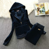 Velvet Tracksuit Women Ladies' Hoodies and Trouser Set with Sequins Women's Tracksuit