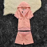 Juicy Coconut Brand Fashion Slim Pleated Skirt Women Velvet Bright Casual Tracksuits  Sportswear Suit Tennis Yoga