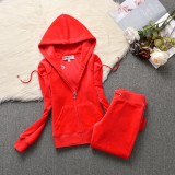 2024 Juicy Lovers Brand Casual Women's Suits Slim Autumn Outdoor Velvet Women Tracksuits Hooded Collar Jogging Sportswear suit
