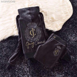 JUICY COMETURE Velvet Tracksuit 2025 New Outdoor Sports Suit Thickened Winter Warmth 2pc Casual Women's Hooded Sweatshirt Suit