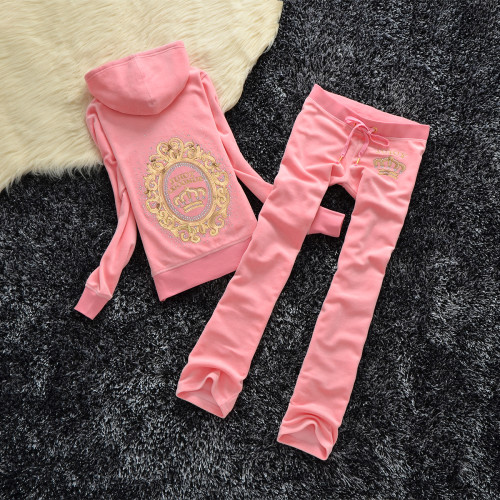 Juicy Lover Brand Spring Autumn Long Pant Women Tracksuits Sequins diamonds Fashion Velvet Jogging Yoga Sportswear Suits Set