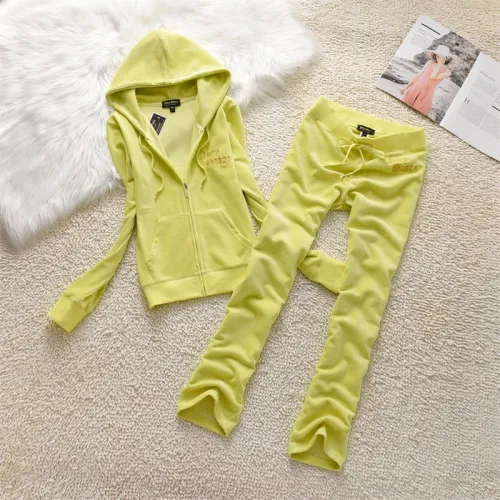2024 Juicy Lover Brand Spring Autumn Long Pant Women Tracksuits Diamonds Fashion Velvet Jogging Yoga Sportswear Suits Set