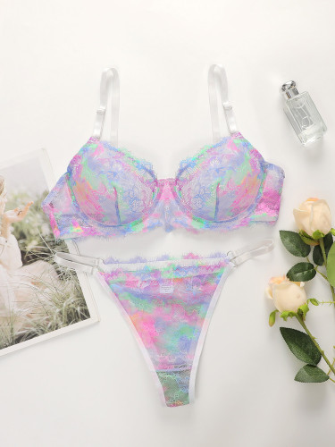 High Quality New Women's Underwear Beautiful Colored Bra Super Thin Lace Ladies underwear set Sexy Lingerie YS024