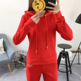 Juicy Lovers Brand Women Sporting Suits Set Velvet Pile Thicken Inside Casual Tracksuits Pullover Collar Winter Sportswear suit