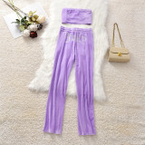2022 Juicy Lovers Brand Summer Women Sporting Suits Velvet Jogging Casual Tracksuits Wrap Chest Crop Top suit Sportswear suit