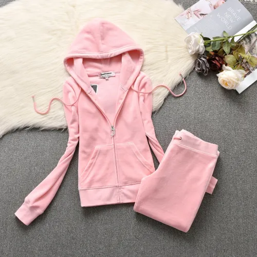 2024 Juicy Lovers Brand Casual Women's Suits Slim Autumn Outdoor Velvet Women Tracksuits Hooded Collar Jogging Sportswear suit