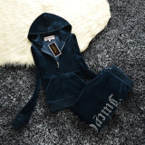 JUICY Cometure Y2K Velvet Tracksuit Women New Sports Suit Winter Casual Warm Hooded Jacket Y2K Women Sports Velvet Pants Suit