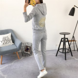 Juicy Lovers Brand Women Sporting Suits Set Velvet Pile Thicken Inside Casual Tracksuits Pullover Collar Winter Sportswear suit