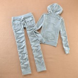 Juicy Velvet Tracksuit New Sports Suit Casual Hooded Jacket Y2K  Women's Juicy Coursera Sports Velvet Pants Suit