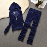 2022 Juicy Lovers Brand Coconut New Women Sporting Suits Solid Velvet Spring Autumn Casual Tracksuits Slim Sportswear suit