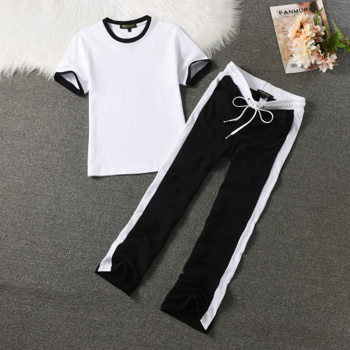 2024 Juicy Coconut Brand Women Sporting Suits Set Rose Red White Cotton Casual Tracksuits O-Neck Autumn Summer Sportswear suit