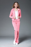 Juicy Lovers Brand Women Sporting Suits Black Blue Slim Velvet Casual Womens Tracksuits Hooded Collar Popular Sportswear suit
