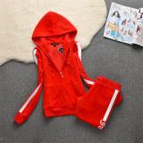 Juicy Lovers Brand Autumn Women Sporting Suits Outdoor Velvet Casual Womens Tracksuits Hooded Collar Jogging Sportswear suit