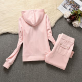 2022 Juicy Lovers Brand Coconut New Women Sporting Suits Solid Velvet Spring Autumn Casual Tracksuits Slim Sportswear suit