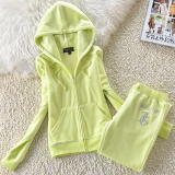 Juicy Grape Velvet Tracksuit Women 2 Piece Sets Outfit Ladies Jacket and Pocket Trousers Set New Matching In Set