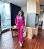 Juicy Lovers Brand 2021New Striped Fashion Women Sporting Suits Slim Velvet Jogging Yoga Casual Tracksuits Slim Sportswear